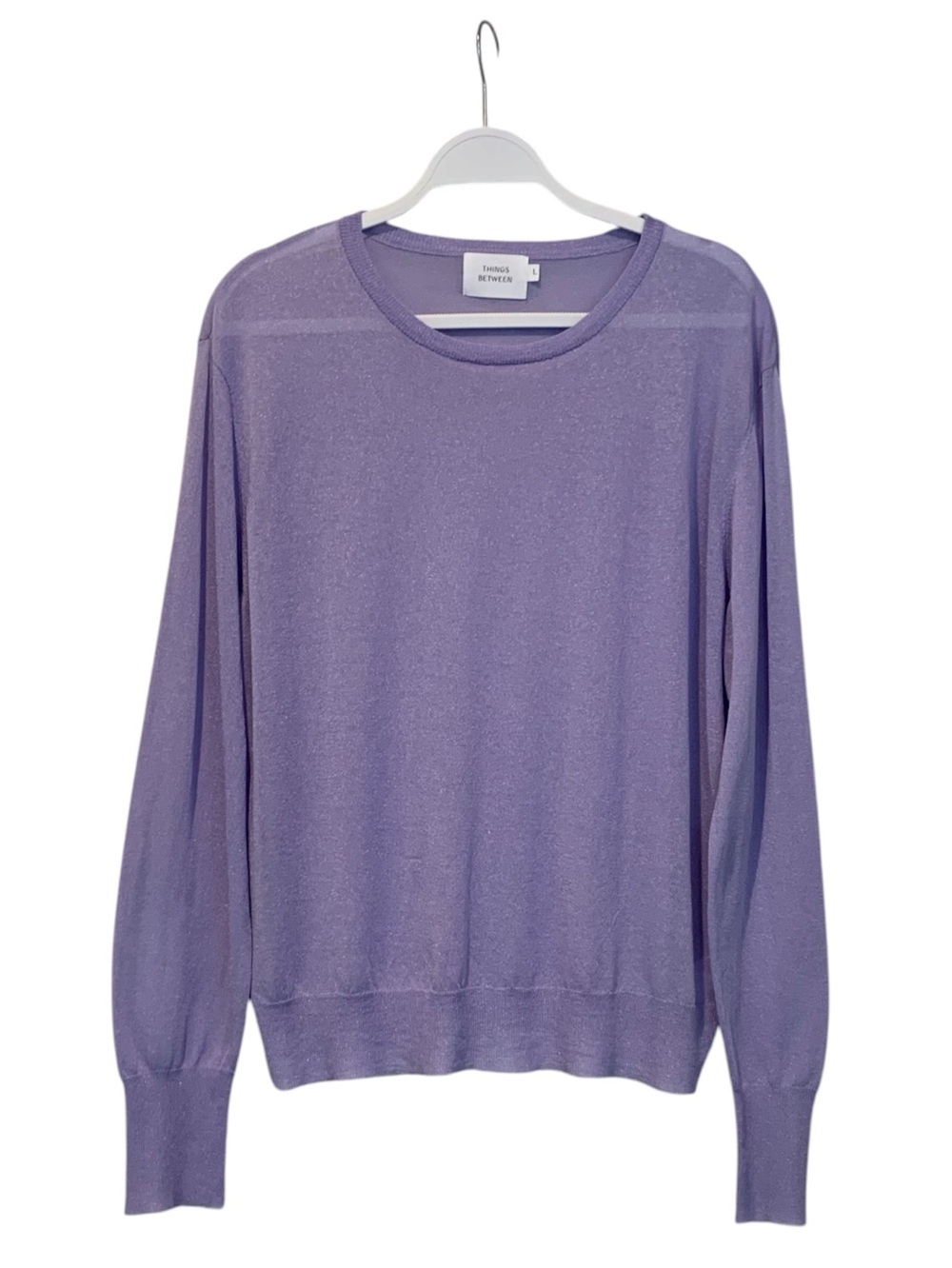 Things Between Lavender Purple Top Lightweight Pullover Sweater Large L